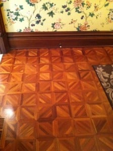 Small Louvre pattern hardwood floor