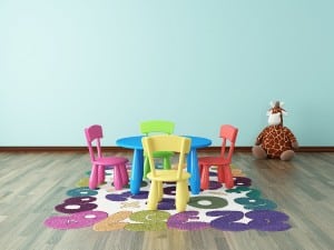 wood floor in playroom